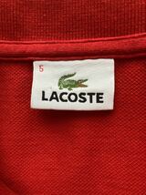 美品◆LACOSTE ラコステ　鹿の子生地　半袖　ポロシャツ　ファブリカ　L1212X サイズ 5 日本製　赤　半袖ポロシャツ _画像8