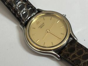 ■SEIKO セイコー クレドール　18kt ＋スチール　ベゼル　4J81-0A60 不動現状品　腕時計