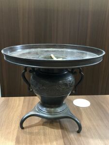 薄端 華道具 花器 花瓶 花入 銅製 茶道具 金属工芸 骨董 アンティーク 