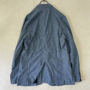 【美品/大きいサイズ】GAP ギャップ デニム テーラードジャケット 2XL相当 ブルー インディゴ サマージャケット メンズ 清涼感 羽織 春夏の画像3