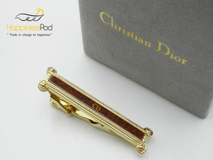 クリスチャンディオールChristian Dior　ネクタイピン　金属素材　ゴールド×茶系