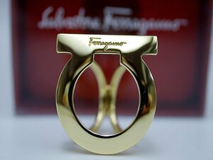 フェラガモSalvatore Ferragamo　GPガンチーニ　スカーフリング　金属素材　金色　箱　