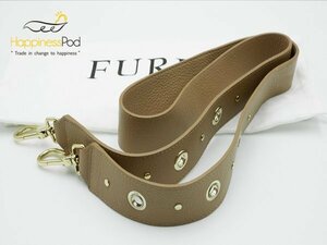  Furla FURLA shoulder strap leather × metal material gray ju series 