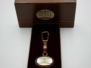  Gucci GUCCI GG key ring leather × metal material box free shipping 