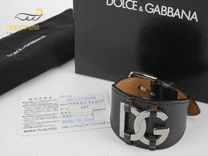 DOLCE&GABBANA Dolce & Gabbana type pushed . leather bangle BJ0361