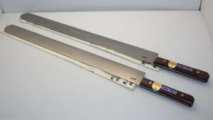 ◆ 堺刃物　堺國清 ◆ 未使用・新品　ケーキナイフ 450mm ｘ２本　本焼き　鋼　手造り 