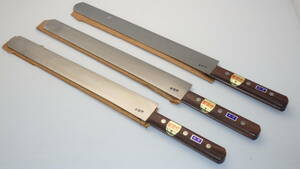 ◆ 堺刃物　堺國清 ◆ 未使用・新品　ケーキナイフ 300mm ｘ３本　本焼き　鋼　手造り ①