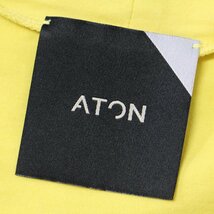 ATON エイトン Tシャツ ロング イエロー FREE 半袖 オーバーサイズ コットン 綿_画像3