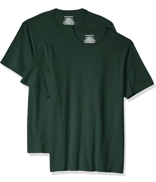 2枚組 Tシャツ クルーネック スリムフィット 半袖 メンズ グリーン M