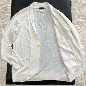  super rare XL!josef Homme [. ultimate. Kiyoshi . feeling ]JOSEPH HOMME summer knitted cardigan shawl color white 1Blinen flax spring summer * 50(LL)