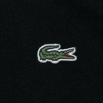 希少L!ラコステ【目を引く逸品】LACOSTE ポロシャツ 半袖 ブラック 鹿の子 ワンポイント ロゴ ビッグロゴ ワニ 鰐 4 US M 175(L相当)_画像8