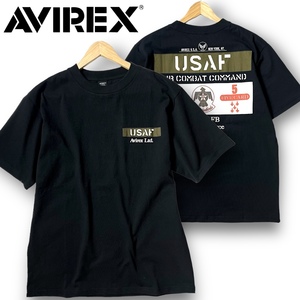 新品 AVIREX アヴィレックス USAF サンダーバーズ 速乾コットン100％ 背面プリント ミリタリーパッチ 半袖 Tシャツ 3134045 L 春夏 ◆B3811