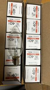 電球　40W 口金E17 ろうそく型　10個　白熱灯