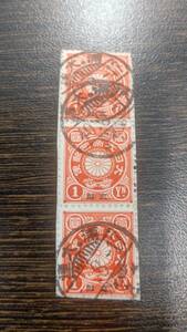  chrysanthemum stamp 1 jpy main ...3 sheets ream on paper full * large ream ( Meiji )40 year 8 month 17 day seal 
