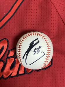  Hiroshima Toyo Carp Matsuyama dragon flat player autograph autograph throwing included autograph ball not for sale case attaching 