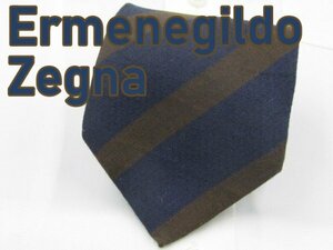 【ゼニア】 OC 561 エルメネジルド・ゼニア Ermenegildo Zegna ネクタイ 紺系 ストライプ ジャガード