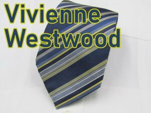 【ヴィヴィアン・ウエストウッド】 OC 621 ヴィヴィアン・ウエストウッド Vivienne Westwood ネクタイ 紺系 ストライプ ジャガード