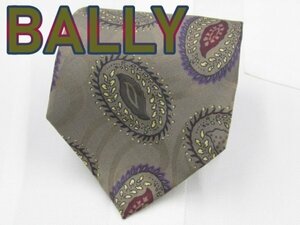【バリー】 OC 470 バリー BALLY ネクタイ グレー系 ペーズリー柄 プリント