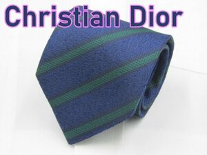 【クリスチャン ディオール】 OC 841 クリスチャン ディオール Christian Dior ネクタイ 紺色系 ストライプ ジャガード