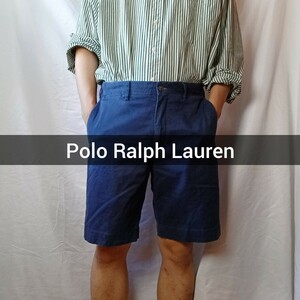 Polo by Ralph Lauren ショートパンツ 32 チノパン ネイビー コットンパンツ ラルフローレン ショーツ チノ ノータック アメカジ 古着 8