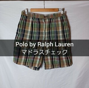 Ralph Lauren ショーツ 34 マドラスチェック チェックパンツ ハーフパンツ ショートパンツ ショーツ チェック柄 ラルフローレン 古着