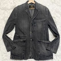 極美品/Lサイズ●Paul Smith ポールスミスジーンズ デニムテーラードジャケット レザープレート Gジャン ジージャン メンズ Jeans 春夏◎_画像2