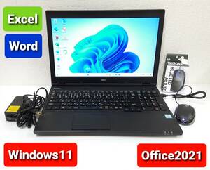 即決★すぐ使えます★NEC Core i3 6100U 2.3GHz 4GB 320GB Windows11 Office2021 エクセル ワード パワーポイント ノートパソコンセット★