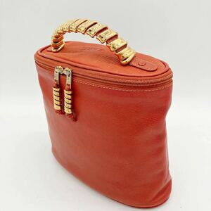 1 иен старт прекрасный товар LOEWE Loewe Vintage belaskes кожа косметичка ручная сумочка женский оттенок красного красный цвет серия 