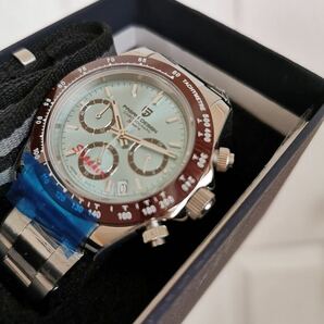 パガーニデザイン 腕時計 クロノグラフ デイトナオマージュ アイスブルー クォーツ VK63の画像2