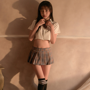 ML179GR 超可愛いランジェリー　少女　学生制服「トップス・Tバック・ミニスカート４点セット」ベビードール　コスプレ衣装