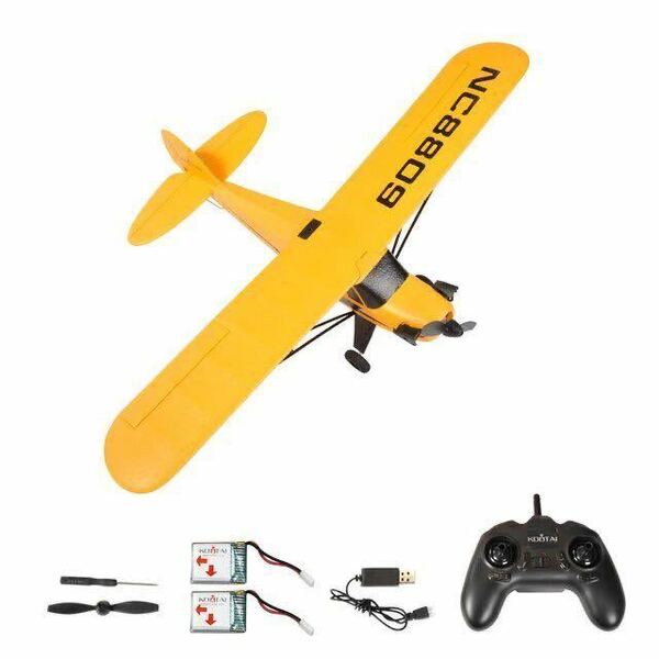 ★バッテリー3本 モード1送信機 Futaba S-Bus拡張 飛行機 3D/6G切替 2.4G RCラジコンプレーン RTF XK A505-J3 パイパーカブ 100g以下規制外