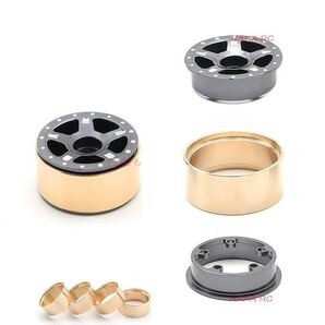 真鍮 1.0 ビードロックホイール 内部リングクランプ 1/18 Traxxas TRX4M用 拡張ホイール ホイールウェイト SCX24 ラジコン クローラー 4本