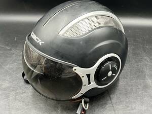 Zack ジェット ヘルメット Lサイズ 58-60cm未満 自動二輪乗車用 バイク ブラック/黒 ZQ-8