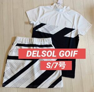 新品■13,200円【デルソル　ゴルフ】レディース　半袖ウェア、スカート S/7 ゴルフウェア セットアップ