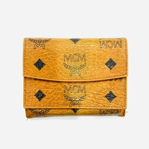 1 jpy ~*MCM M si- M three folding purse compact wallet leather Logo Y2405-10