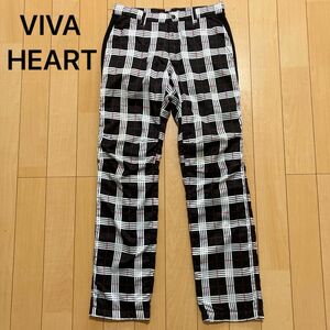 VIVA HEART ビバハート　中綿パンツ　防風　チェック　白×黒　79サイズ
