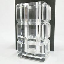 美品 KAGAMI CRYSTAL グラビティ フラワーベース 花瓶 ガラス クリスタル 置物 インテリア 箱有 05-0420☆_画像3