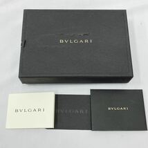 BVLGARI ブルガリ 三つ折り財布　レザー ブラック 黒 箱他付属　02-0417_画像10