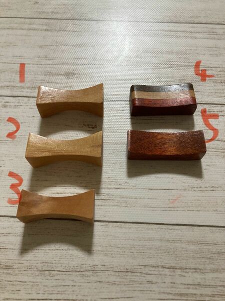 木製 漆器 箸置き ①②④ 三個セット