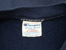 216【1円～】Champion チャンピオン リバースウィーブ NVY 80's 90's ヴィンテージ カレッジスウェット 長袖 アメカジ XLサイズ_画像4