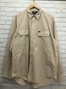 830【1円～】Polo by Ralph Lauren ポロ ラルフローレン G.I.Shirt 長袖 シャツ ロゴ XLサイズ ホワイト