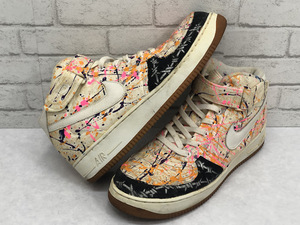 860【1円～】NIKE ナイキ AIR FORCE 1 MID CANVAS Paint カスタム エアフォース1 ミッド ペイント 30cm 02年製 スニーカー