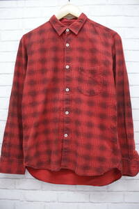 785【1円～】UNUSED アンユーズド 21AW US0329 チェックシャツ 赤 Mサイズ 長袖