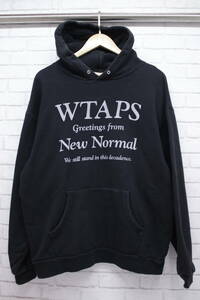 804【1円～】WTAPS ダブルタップス New normal Hooded スウェット パーカー ストリート ブラック XLサイズ