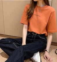 レディース 半袖 tシャツ おしゃれ 白 かわいい ロゴtシャツ ゆったり シンプル ロゴtシャツ かわいい ゆったり_画像8