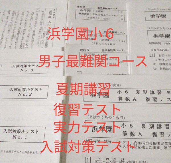 浜学園小6 男子最難関コース 夏期講習