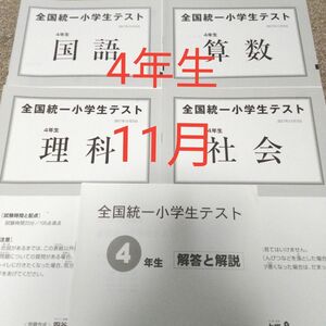 四谷大塚 全国統一小学生テスト 4年生 11月