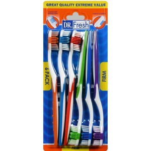 ★国内匿配★新品 アメリカ ドクターフレッシュ 舌クリーニング 歯ブラシ かため 6本入り Dr. Fresh 6 Toothbrushes Firm