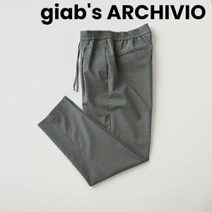 giab's ARCHIVIO ジャブスアルキヴィオ ティントレット ニューテクノウール パンツ 48 グレー ジャブス スラックス 1プリーツ 国内正規