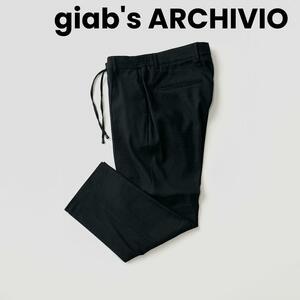 giab's ARCHIVIO ジャブスアルキヴィオ マサッチョ テクノリネン パンツ 44 ブラック 黒 ジャブス センタークリース リネン 麻 国内正規